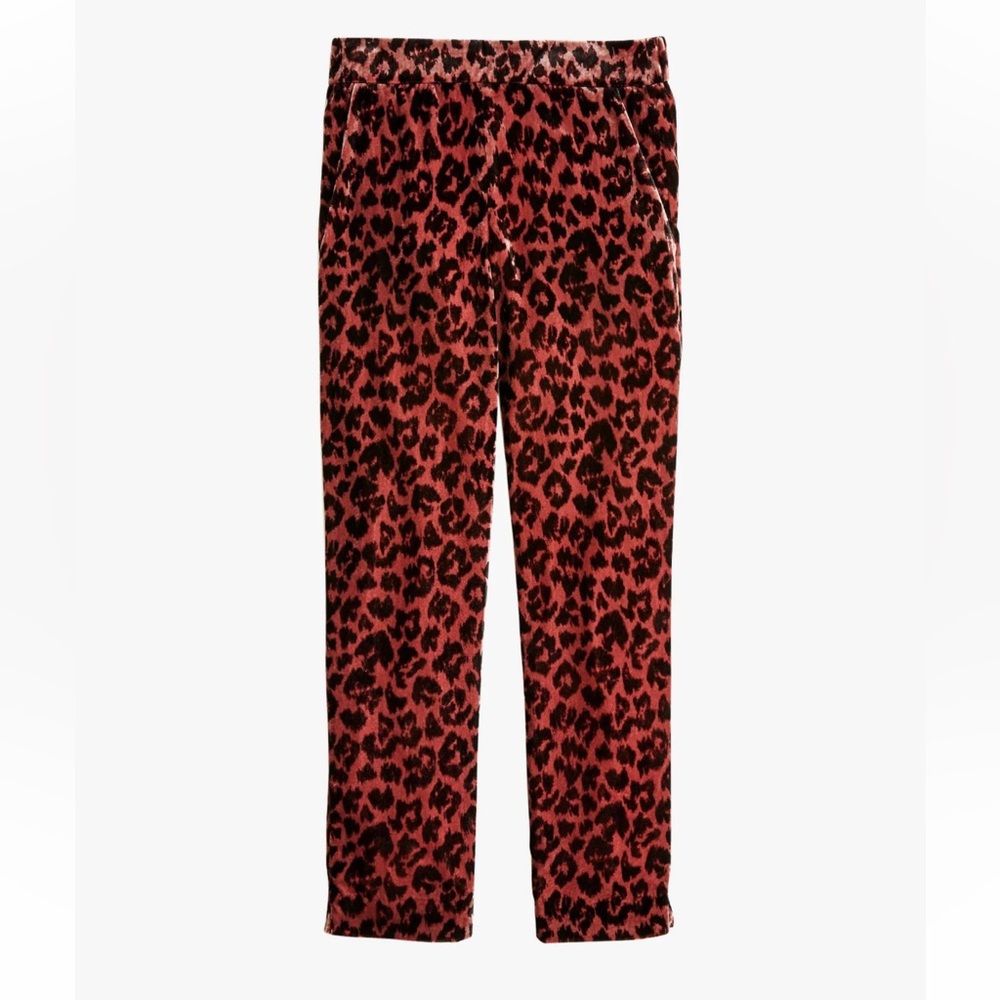 J. Crew Leopard Print Velvet Pants